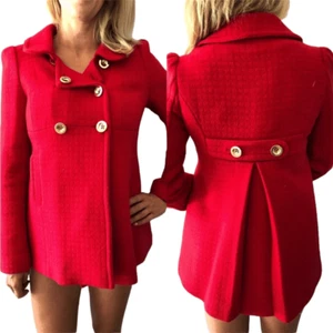 Juicy Couture roter Wollmantel Erbsen mit goldenen Knöpfen S Blogger Favorit - Größe Small Y2K - Bild 1 von 11