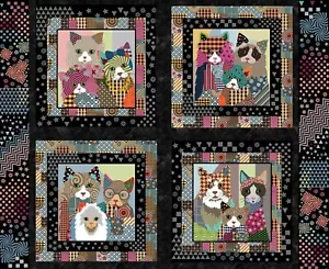 Life is Better with a Cat Fabric Panel. 100% Premium Cotton  36" x 45" - Picture 1 of 1