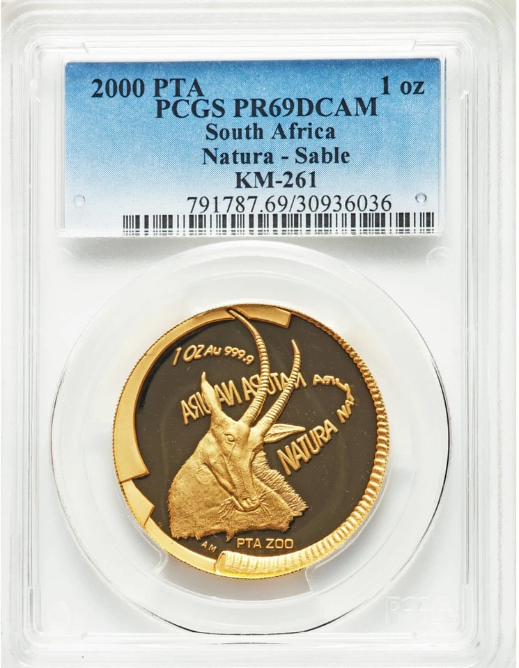 2000-PTA South Africa 1 oz Gold Natura-Sable PCGS PR-69 DCAM - Image 1 of 4