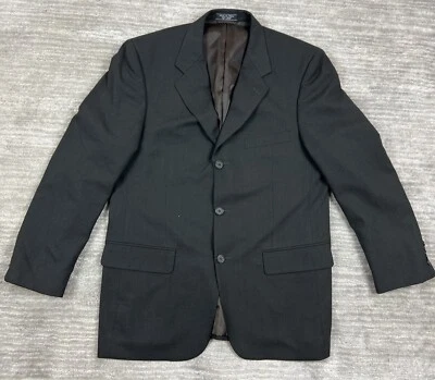 Blazer Jeffrey Banks Para Hombre 40R Marrón 100% Lana Forrado con 3 Botones Foto 1 de 4