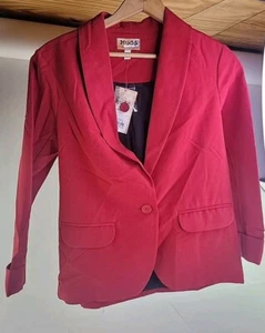 Mudd Love Peace Happiness Women Red Blazer Size S - Picture 1 of 12