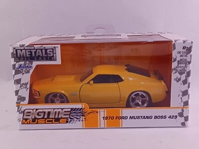 1970 Ford Mustang Boss 429 V-8 Yellow Jada Bigtime Muscle NIP Diecast 1:43 - Image 1 of 4