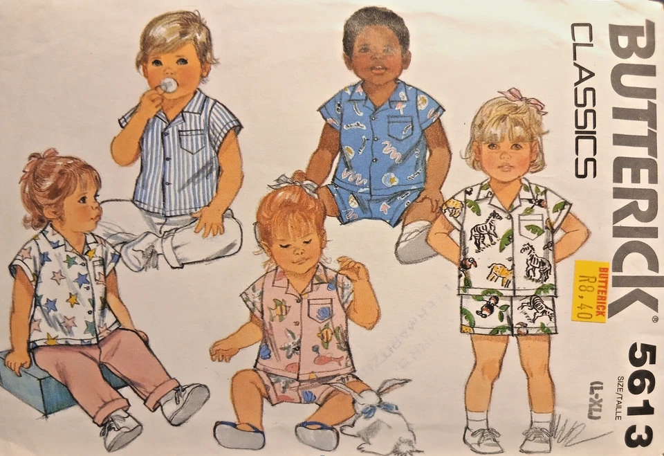 UNCUT*Vintage 1980s Sewing Pattern**Babies Trousers*Shorts*Shirt**BUTTERICK 5613 - Image 1 of 1
