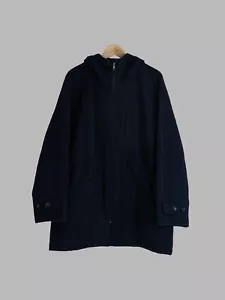 Comme des Garcons Homme 1993 dark navy wool melton hooded parka coat - M - Bild 1 von 12