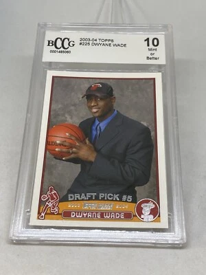 2003 Topps Dwayne Wade RC #225 BCCG 10 Beckett GEM MINT - Image 1 of 4