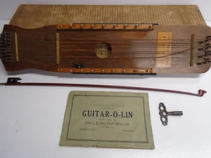 Antique "GUITAR-O-LIN" LAP STRING INSTRUMENT by J.E. BRUTON - NEEDS RESTRINGING - Picture 1 of 24