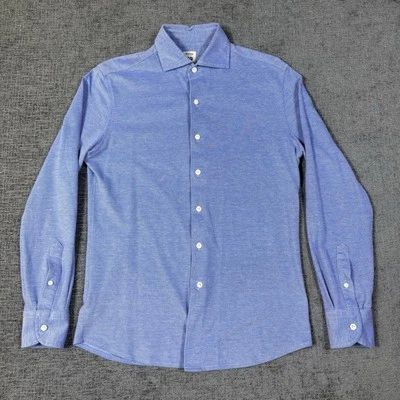 Boggi Milano Shirt Men’s Medium Blue 39 Italian Style Long Sleeve Button Cotton - Image 1 of 4