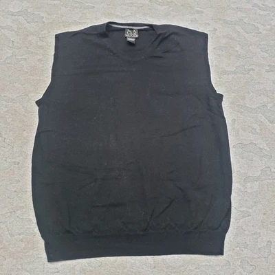 Jos. A. Chaleco Suéter Banco Para Hombre Grande Negro Pullover Cuello en V Lana Merino 100% Foto 1 de 4