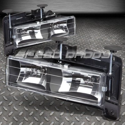 FOR 88-00 GMC CHEVY C/K 1500 2500 3500 PICKUP HEADLIGHT REPLACEMENT LAMP BLACK - Image 1 of 3