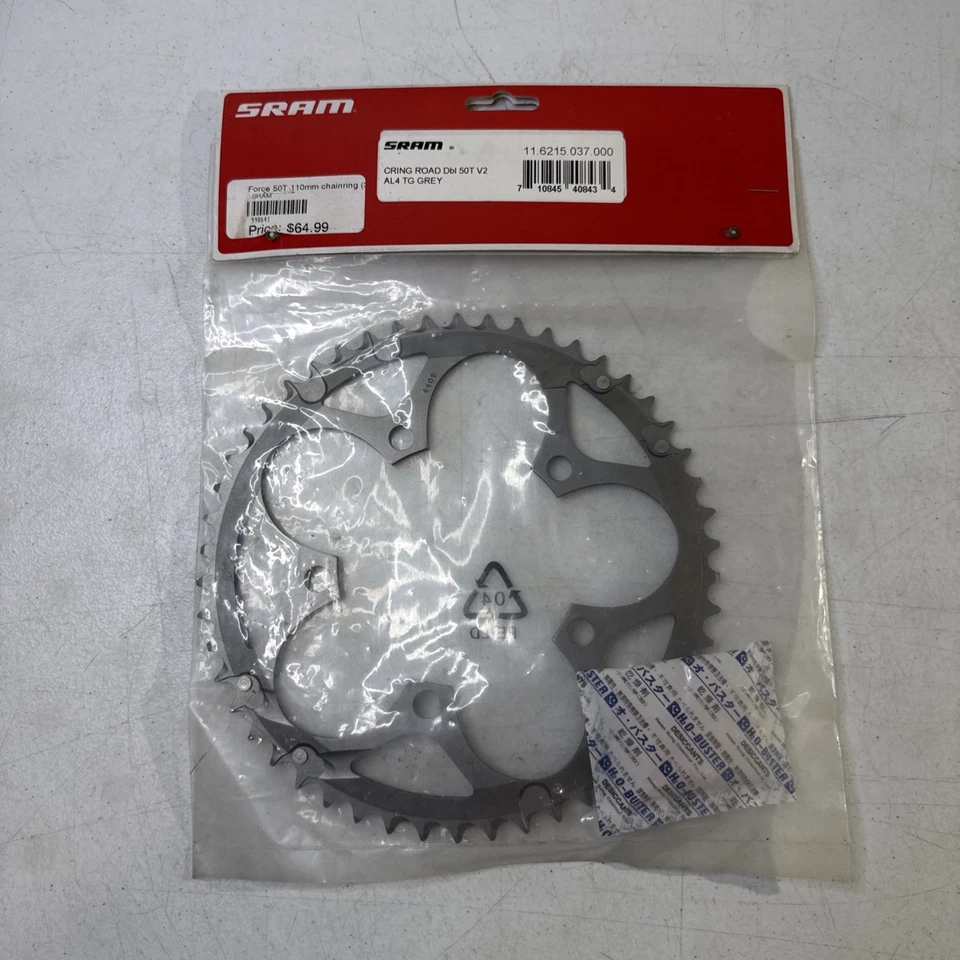 SRAM Force 50T 110mm Chainring Road Dbl V2 AL4 TG Grey NEW - Image 1 of 4