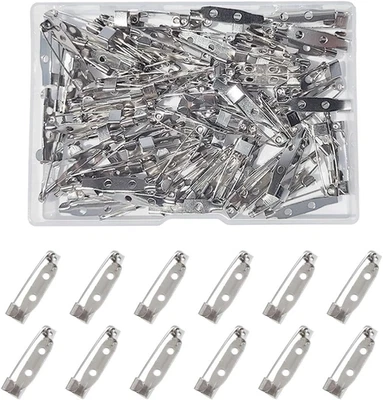 100 Pcs Locking Pins Backs Safety Clasp Brooch, Silver Brooch Clasp Pin, Backs S - Image 1 of 4