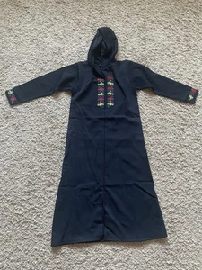 Moroccan Girl Navy Blue Hoodie Jalaba Party Holiday Dress Size 8 - Picture 1 of 4