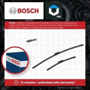 2x Wiper Blades (Pair) Flat / Aero type fits PEUGEOT 5008 Mk2 Front 2016 on Set - Picture 1 of 15