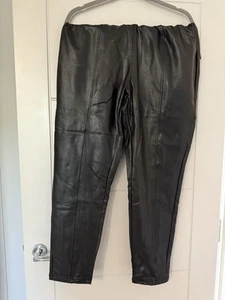 New Look Black Faux Leather Leggings - Size 22 - Picture 1 of 3