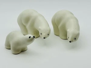 Vintage MCM Arabia Finland Polar Bear Family  Figurines Set (3) - Picture 1 of 8