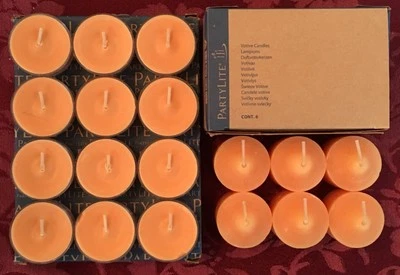 PartyLite SPICED PUMPKIN Tealight & Votive Candles LOT 18 Cinnamon Nutmeg Ginger - Photo 1/3