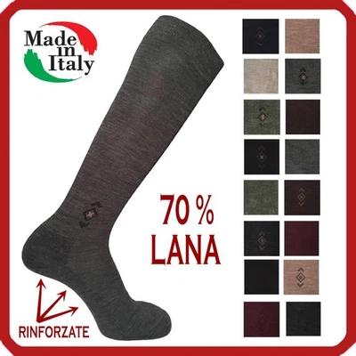 Calze TERMICHE da Uomo Lunghe in di Lana RINFORZATE Calzini Calzettoni Invernali - Immagine 1 di 4