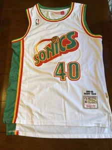 Sweet Reign Man Shawn Kemp 90s Seattle SuperSonics NBA Jersey White #40 Sz L 44L - Picture 1 of 9