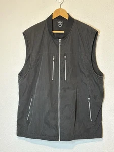 Scottevest Cotton Blend Black Full Zip Mens Pocket Vest Size 2XL XXL Travel - Picture 1 of 8