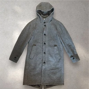 Vintage Club Monaco 60%Wool Coat Harris Tweed Overcoat 36 Small Men UNION MADE - Picture 1 of 20