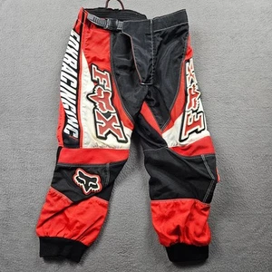 FOX Racing Padded Pants KIDS 6/22 Red Black Motocross *damaged - Picture 1 of 7