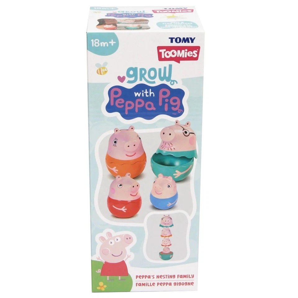 Toomies E73526 Tomy Peppa's Family-Nesting Daddy Mummy & Peppa Pig George Rattl
