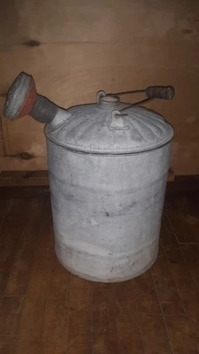 3 gallon vintage galvanized steel watering can, used, weathered - Image 1 of 4