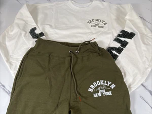 Set Terry NYC Brooklyn New York Sweatpants Set Youth Girls No Size - Picture 1 of 14