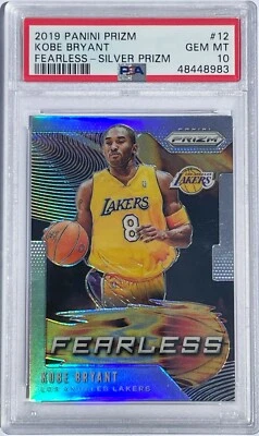 Panini Prizm Kobe Bryant Fearless Silver Prizm 2019 PSA 10 Foto 1 de 2