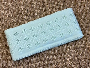 7.5 metres VINTAGE mint green geometric embroidered tape trim 95mm wide c.1970s - Picture 1 of 9