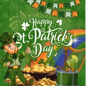 Serviettes en papier Leprechaun St-Patrick chance. Napkins Leprechaun St-Patrick - Picture 1 of 1