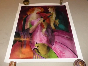 FIRMADO LINDA LE KINFF VESTIDO DE NOCHE ESTAMPADO LITOGRAFÍA SERIOLITOGRAFÍA AUTÓGRAFO OBRA DE ARTE - Imagen 1 de 10