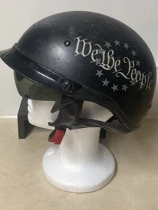 Fulmer 305 Cortez Black Motorcycle Half Helmet “We The People” Adult Sizes  L - Picture 1 of 16
