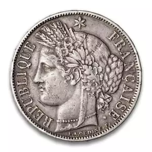 France Silver 5 Francs 1870 A - Picture 1 of 2