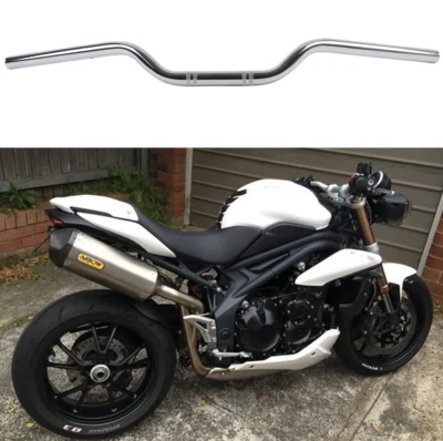 For Triumph Speed Street Triple Tripple Sprint Motorcycle 7/8" Handlebar Chrome - Image 1 of 4