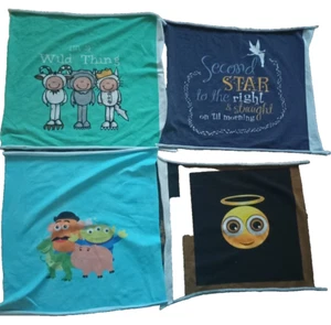 Lot of 4 14"X17" Fabric Squares For quilting/Craft Emoji Toystory tinkerbell++++ - Picture 1 of 6