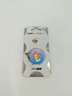 PopSockets Phone Grip Cheeky Corgi Puppy PopGrip & Stand Swappable Top Swap   - Image 1 of 3