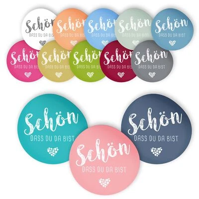 itenga 24x Sticker Aufkleber Schön dass du da bist 4cm groß viele Farben neu - Bild 1 von 2