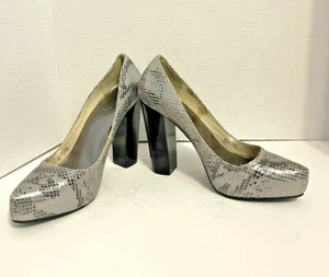 MICHAEL Michael Kors 7.5M Snakeskin Chucky Wooden Heels - Hidden Platform - Picture 1 of 8