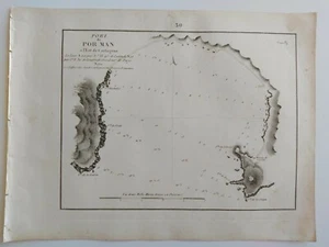 1858 Gauttier Carta Náutica Mapa Plano Portman Punta de la Galera Murcia - Foto 1 di 1