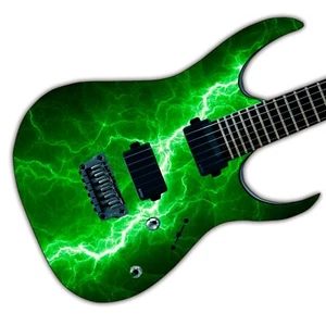 Guitarra/Bajo Piel Hacha Envoltura Recubrimiento Vinilo Calcomanía Adhesiva Verde Rayo GS124 - Imagen 1 de 5