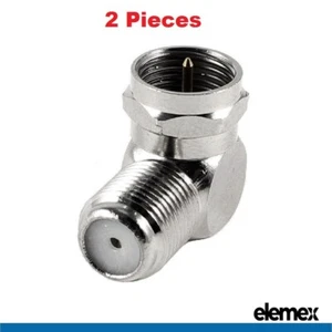 2x TV Antenna Cable Connector F-Type M to Female Right Angle Adapter 90 degree - Bild 1 von 2