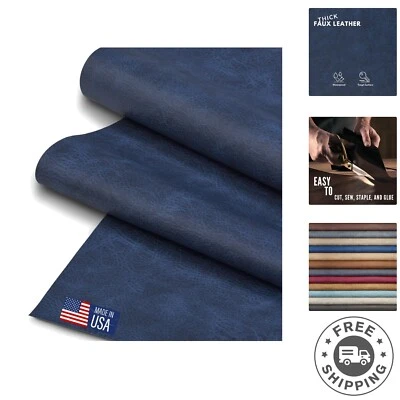 Vinilo grueso de imitación de cuero envejecido - Una yarda 54" de ancho ideal para proyectos hágalo usted mismo Foto 1 de 4