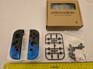 NINTENDO SWITCH JOYCON FULL REPLACEMENT CONTROLLER SHELL CASE KIT Black Blue NEW - Picture 1 of 5