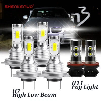 适用于宝马 320i 2013 - 2017 - 6X LED 车头灯灯泡高低光束 + 雾灯套件 — 第 1/4 张图片