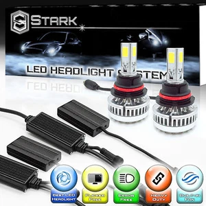 LED 90W 9000LM 6000K 6K White 3-Sided Headlight Kit Dual Hi Lo Bulbs - 9007 HB5 - Picture 1 of 11