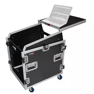 ProX 12U Rack x 13U Top Mixer DJ Combo Flight Case w Laptop Shelf & Casters - Picture 1 of 8