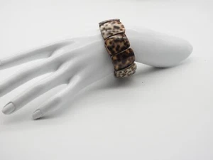 Pulsera elástica vintage encuadernada de madera con carcasa manchada - Imagen 1 de 4