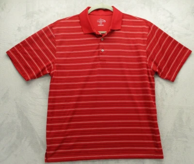 Polo Champions Tour Para Hombre Grande Rojo con Patrón de Rayas Negro Blanco Foto 1 de 4