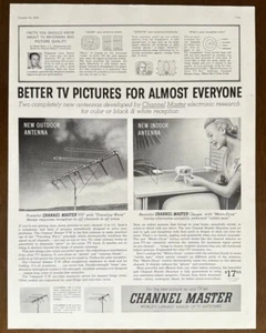 1956 Channel Master TV Antennas PRINT AD Better TV Pictures for Almost Anyone - Picture 1 of 1